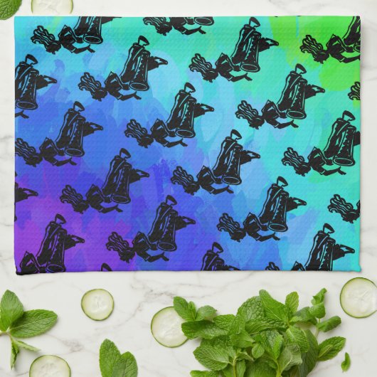 New York Boogie Nights Drum Rainbow Geschirrtuch (Gefaltet)