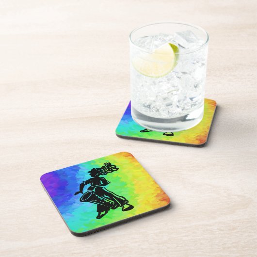 New York Boogie Nights Drum Rainbow Getränkeuntersetzer (Rechte Seite)