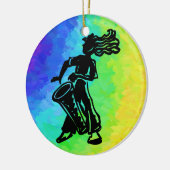 New York Boogie Nights Drum Rainbow Keramikornament (Links)