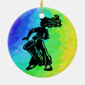 New York Boogie Nights Drum Rainbow Keramikornament (Hinten)