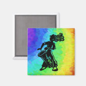 New York Boogie Nights Drum Rainbow Magnet (Vorderseite/Rückseite)