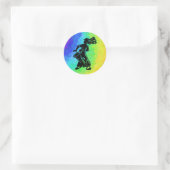 New York Boogie Nights Drum Rainbow Runder Aufkleber (Tasche)