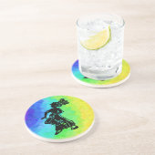 New York Boogie Nights Drum Rainbow Sandstein Untersetzer (Seite)