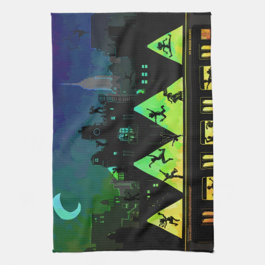 New York Boogie Nights Geschirrtuch (Vertikal)