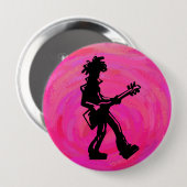 New York Boogie Nights Gitarre Hot Pink Button (Vorne & Hinten)