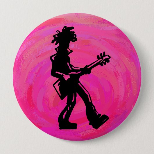 New York Boogie Nights Gitarre Hot Pink Button (Vorderseite)