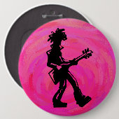 New York Boogie Nights Gitarre Hot Pink Button (Vorne & Hinten)
