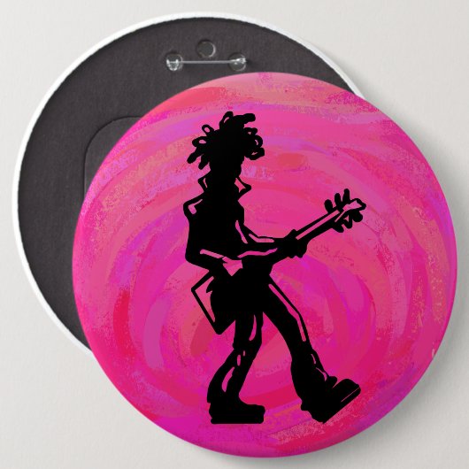 New York Boogie Nights Gitarre Hot Pink Button (Vorne & Hinten)