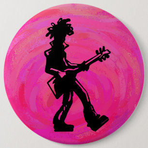 New York Boogie Nights Gitarre Hot Pink Button