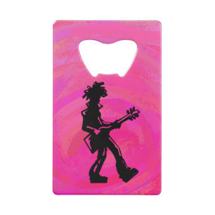 New York Boogie Nights Gitarre Hot Pink Geldkarten Flaschenöffner