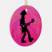 New York Boogie Nights Gitarre Hot Pink Keramik Ornament (Rechts)