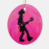 New York Boogie Nights Gitarre Hot Pink Keramik Ornament (Links)
