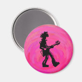 New York Boogie Nights Gitarre Hot Pink Magnet (Vorderseite/Rückseite)