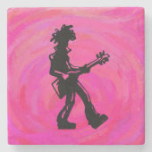 New York Boogie Nights Gitarre Hot Pink Steinuntersetzer (Vorderseite)