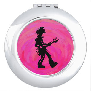 New York Boogie Nights Gitarre Hot Pink Taschenspiegel