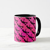 New York Boogie Nights Gitarre Hot Pink Tasse (VorderseiteRechts)