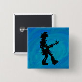 New York Boogie Nights Guitar Blue Button (Vorne & Hinten)