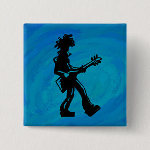 New York Boogie Nights Guitar Blue Button