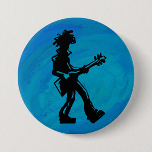 New York Boogie Nights Guitar Blue Button