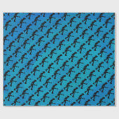 New York Boogie Nights Guitar Blue Geschenkpapier (Flach)