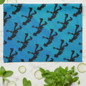 New York Boogie Nights Guitar Blue Handtuch (Gefaltet)