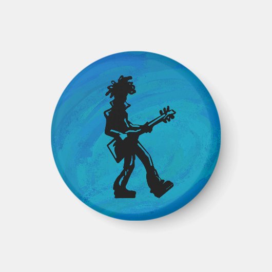 New York Boogie Nights Guitar Blue Magnet (Vorne)
