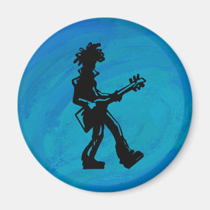 New York Boogie Nights Guitar Blue Magnet