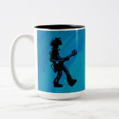 New York Boogie Nights Guitar Blue Zweifarbige Tasse (Links)