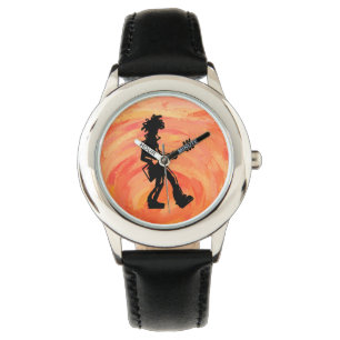 New York Boogie Nights Guitar Orange Armbanduhr
