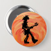 New York Boogie Nights Guitar Orange Button (Vorne & Hinten)