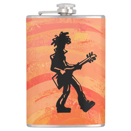 New York Boogie Nights Guitar Orange Flachmann (Vorderseite)