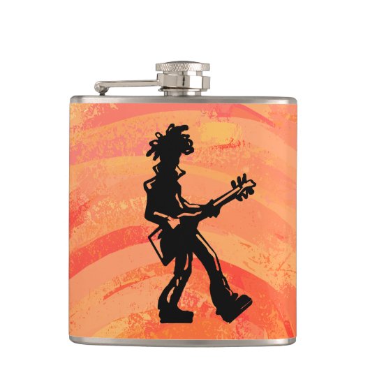 New York Boogie Nights Guitar Orange Flachmann (Vorderseite)