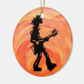 New York Boogie Nights Guitar Orange Keramik Ornament (Links)