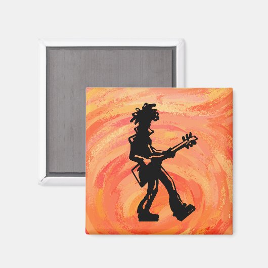 New York Boogie Nights Guitar Orange Magnet (Vorderseite/Rückseite)