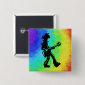 New York Boogie Nights Guitar Rainbow Button (Vorne & Hinten)