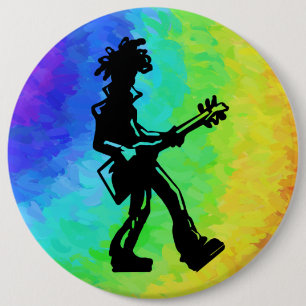 New York Boogie Nights Guitar Rainbow Button