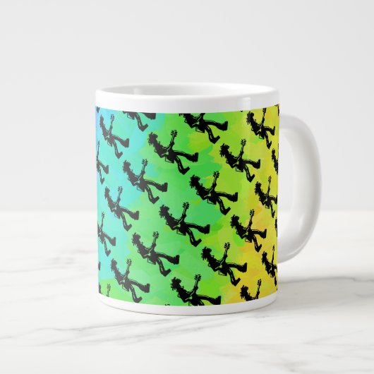 New York Boogie Nights Guitar Rainbow Jumbo-Tasse (Vorderseite Rechts)