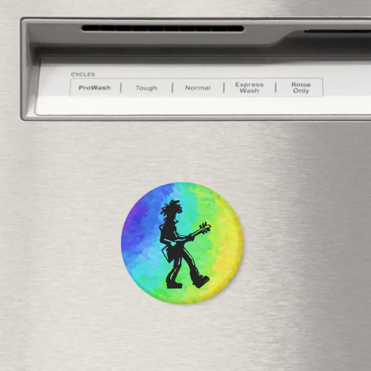 New York Boogie Nights Guitar Rainbow Magnet (In Situ (Geschirrspüler))