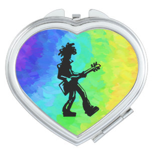New York Boogie Nights Guitar Rainbow Taschenspiegel