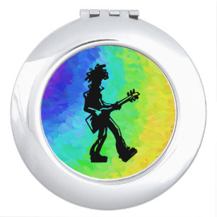 New York Boogie Nights Guitar Rainbow Taschenspiegel