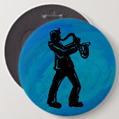 New York Boogie Nights Saxophon Blue Button (Vorne & Hinten)