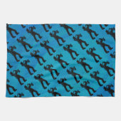 New York Boogie Nights Saxophon Blue Handtuch (Horizontal)