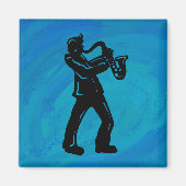 New York Boogie Nights Saxophon Blue Magnet (Vorne)