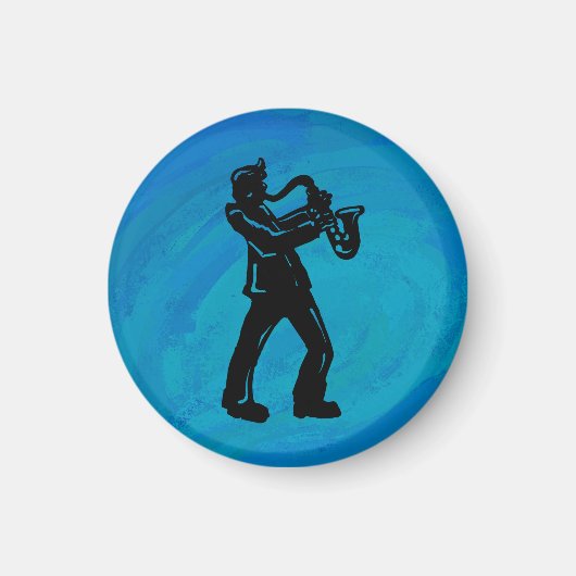 New York Boogie Nights Saxophon Blue Magnet (Vorne)