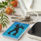 New York Boogie Nights Saxophon Blue Schlüsselanhänger (Vorderseite rechts)