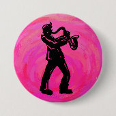 New York Boogie Nights Saxophon Hot Pink Button (Vorderseite)