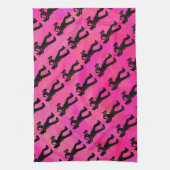 New York Boogie Nights Saxophon Hot Pink Geschirrtuch (Vertikal)