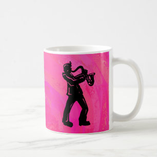 New York Boogie Nights Saxophon Hot Pink Kaffeetasse
