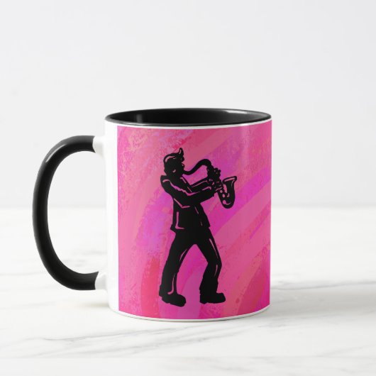New York Boogie Nights Saxophon Hot Pink Tasse (Links)