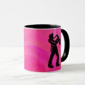 New York Boogie Nights Saxophon Hot Pink Tasse (VorderseiteRechts)